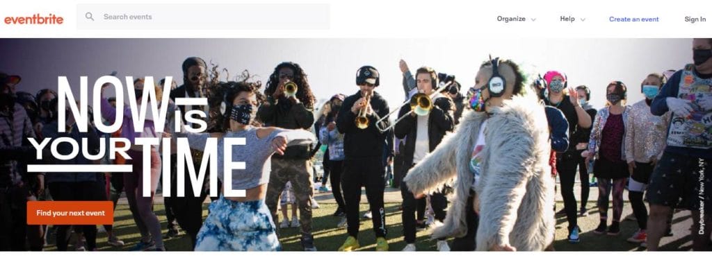 Overview of The New York Times website highlighting leading event management tools for event organizers.