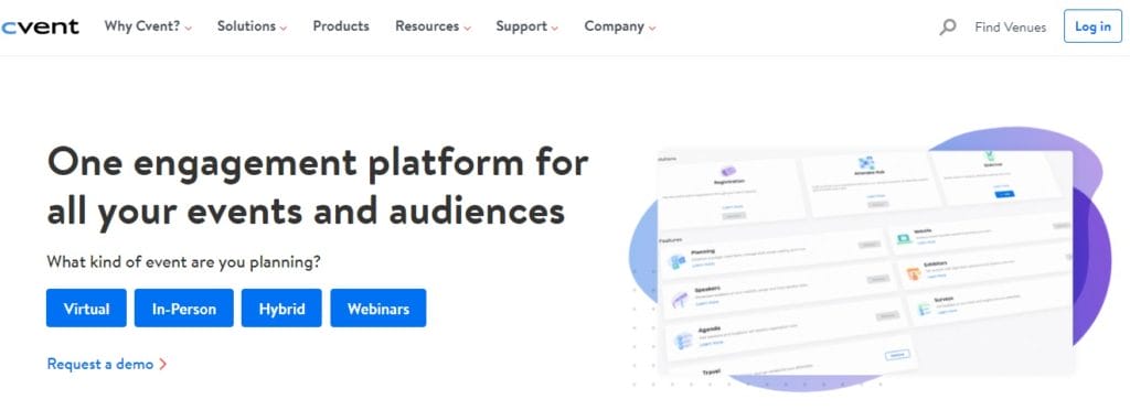 Visual representation of the Eventbrite website, highlighting essential tools for event organizers and management solutions.